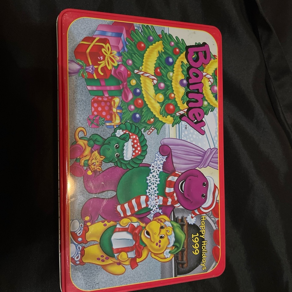 Barney Vintage 1999Holiday Tin Box#y2k#retro